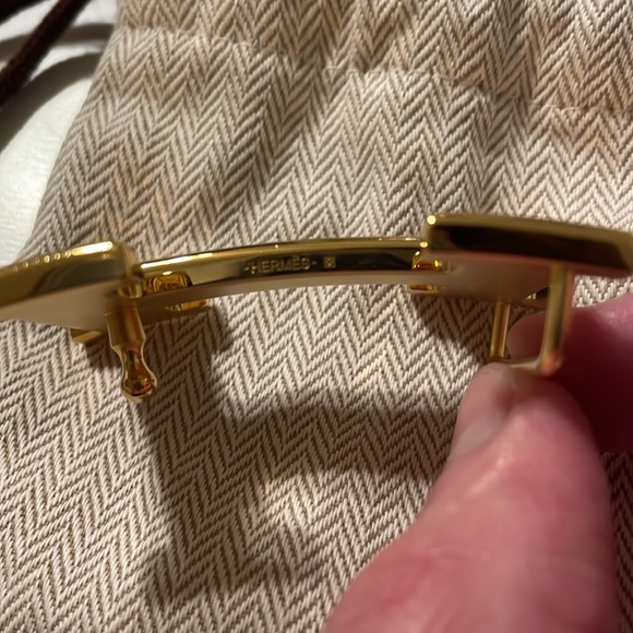 Hermes hammered finish matte gold belt buckle for 32 cm width belt straps - Picture 6 of 9